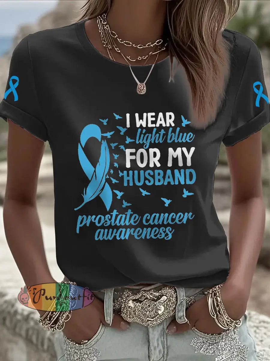 Women’s Prostate Cancer Awareness Wife T Shirt Black / S