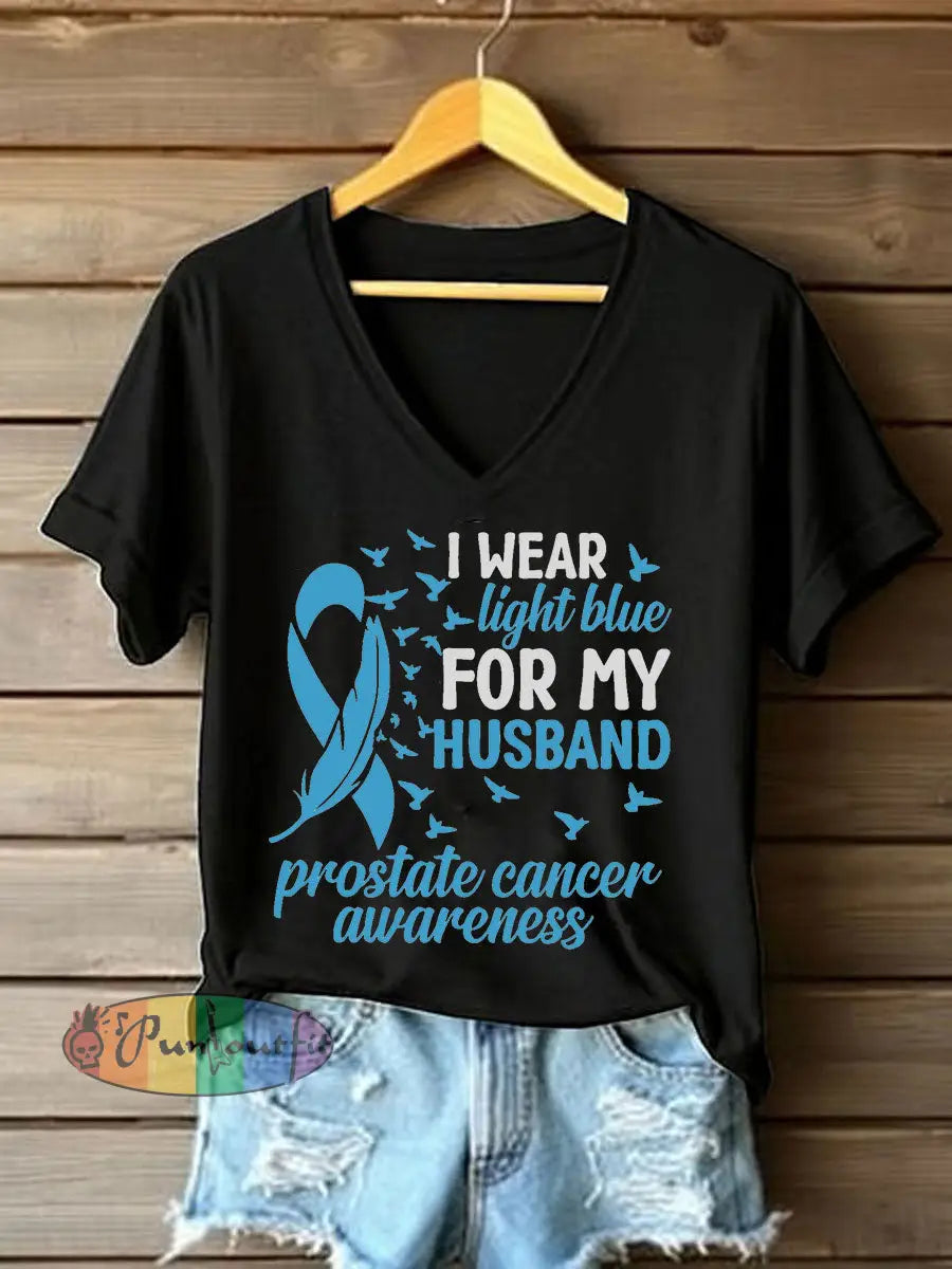 Women’s Prostate Cancer Awareness Wife T Shirt Black / S