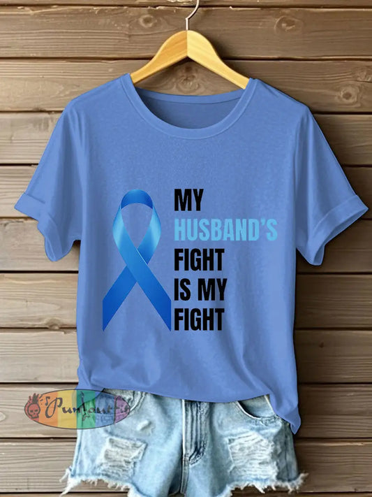 Women’s Prostate Cancer Awareness Wife T Shirt Light Blue / S