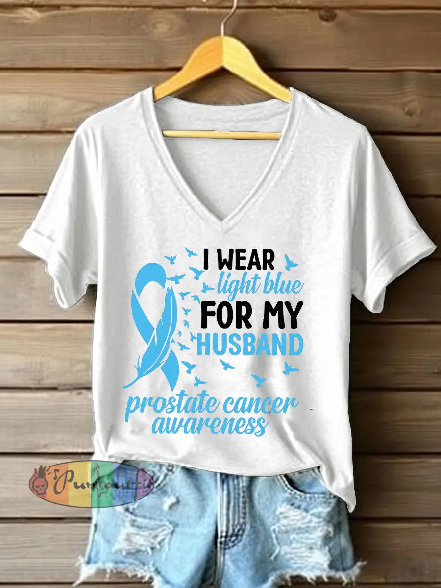 Women’s Prostate Cancer Awareness Wife T Shirt White / S