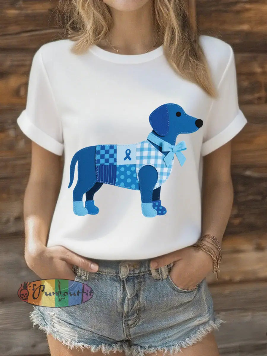 Women’s Prostate Cancer Dachshund T Shirts White / S