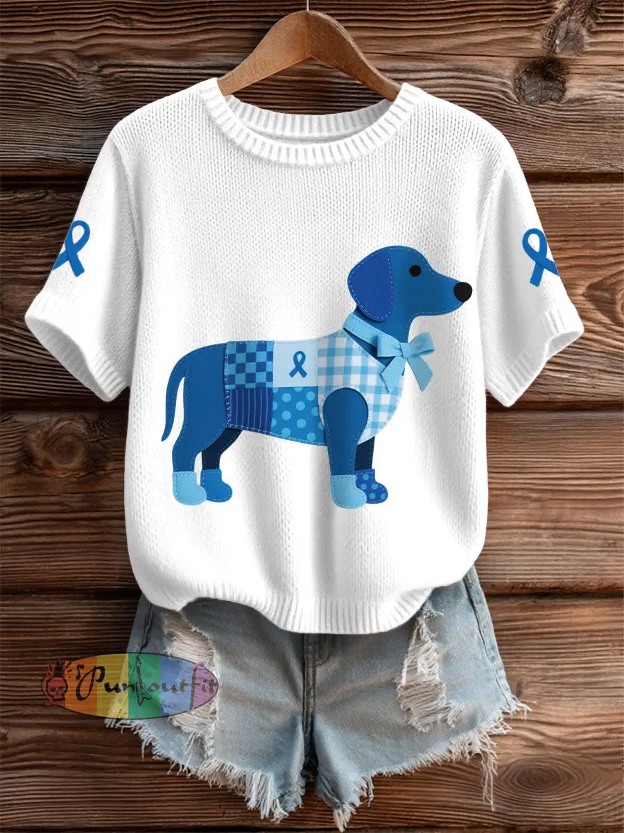Women’s Prostate Cancer Dachshund Tops White / S