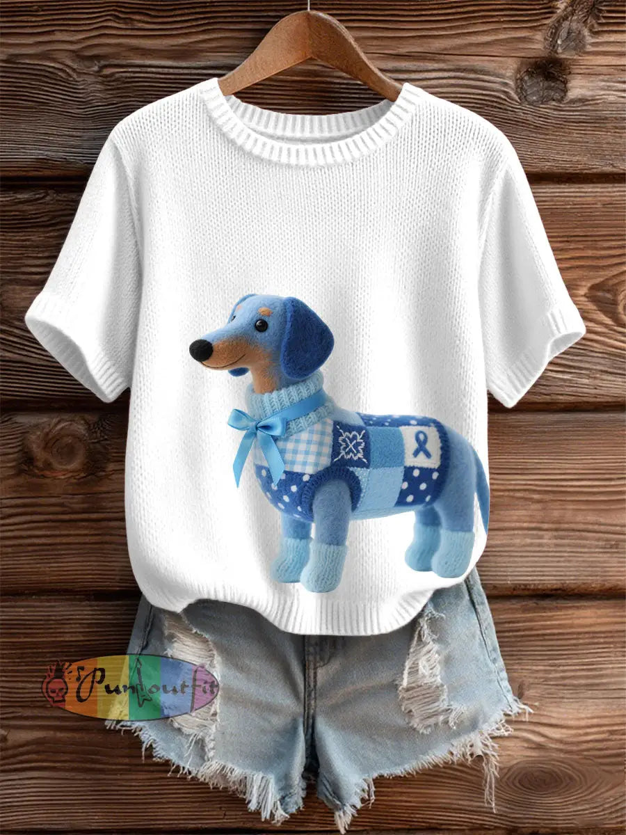 Women’s Prostate Cancer Dachshund Tops White / S