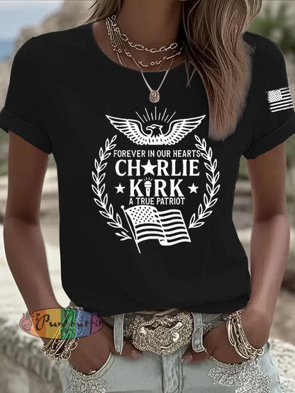 Women’s R.I.P Charlie Kirk Short Sleeve T-shirt Black / S