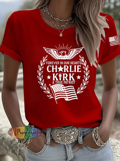 Women’s R.I.P Charlie Kirk Short Sleeve T-shirt Red / S