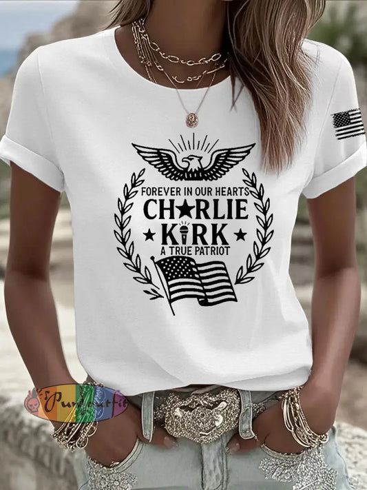 Women’s R.I.P Charlie Kirk Short Sleeve T-shirt White / S