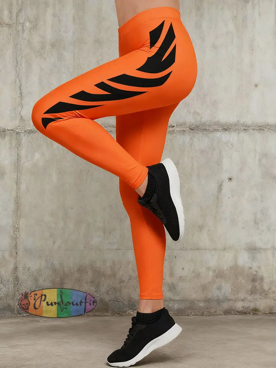 Women’s Simple Casual Stretch Leggings Orange / S