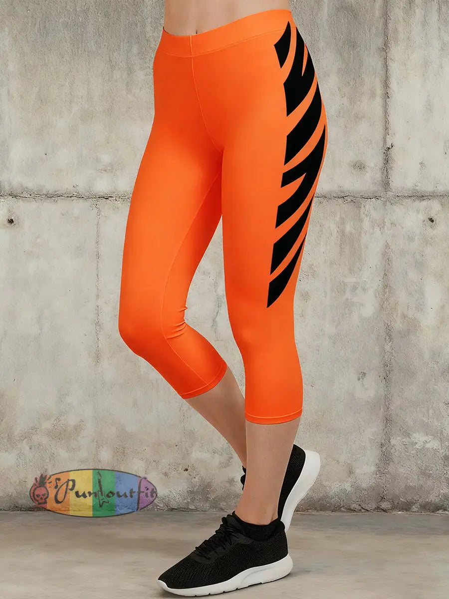 Women’s Simple Casual Stretch Leggings Orange / S