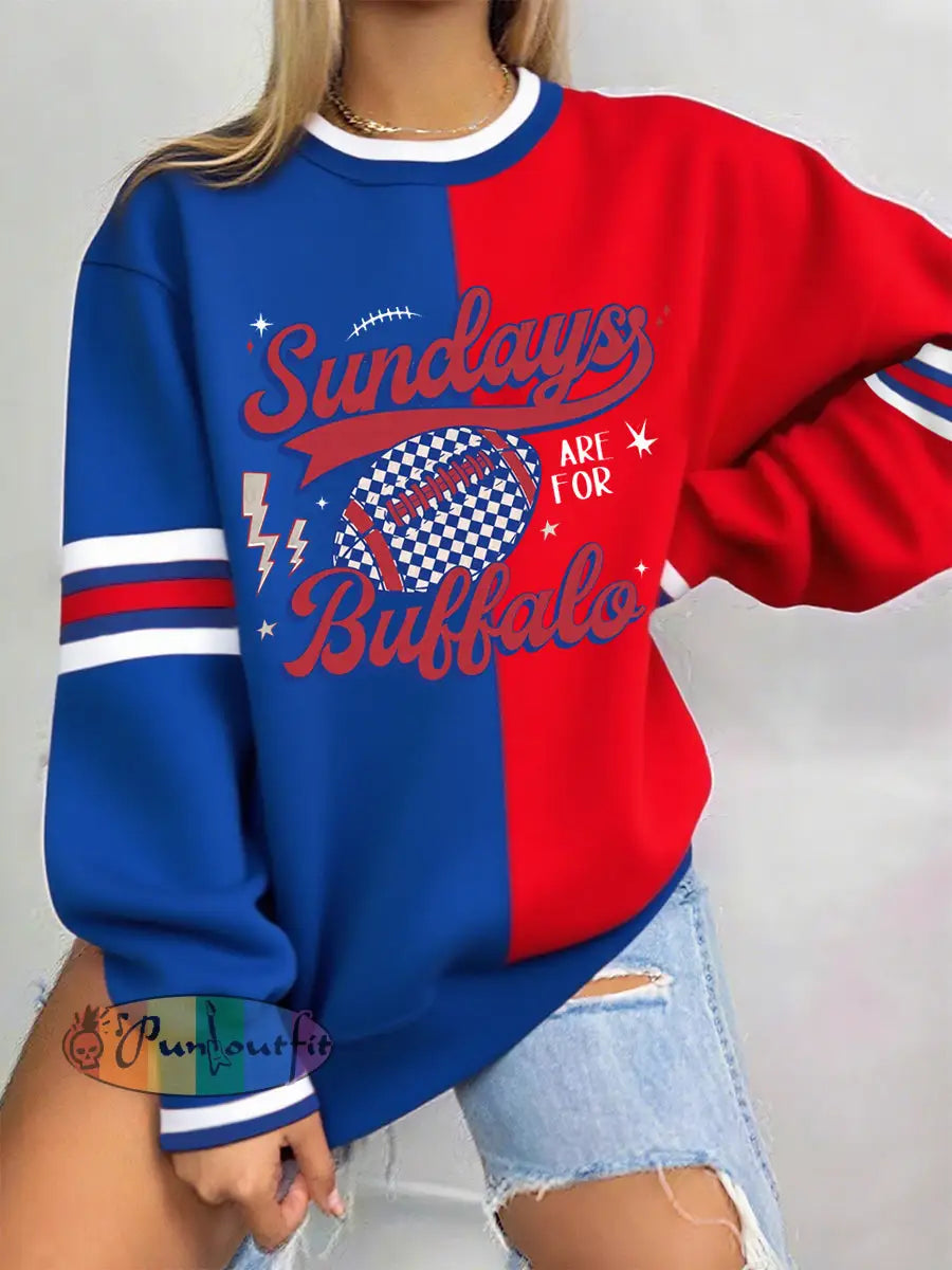 Women’s Sundays Are For Bufallo Football Fans Lovers Gameday Casual Sweatshirt