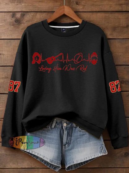 Women’s Taylor Swift and Travis Kelce Engagement Regular Sweatshirt Black / S