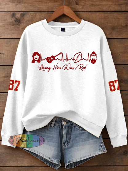 Women’s Taylor Swift and Travis Kelce Engagement Regular Sweatshirt White / S