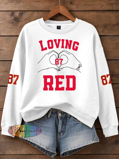Women’s Taylor Swift and Travis Kelce Engagement Regular Sweatshirt White / S