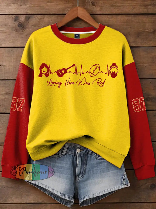 Women’s Taylor Swift and Travis Kelce Engagement Regular Sweatshirt Yellow / S