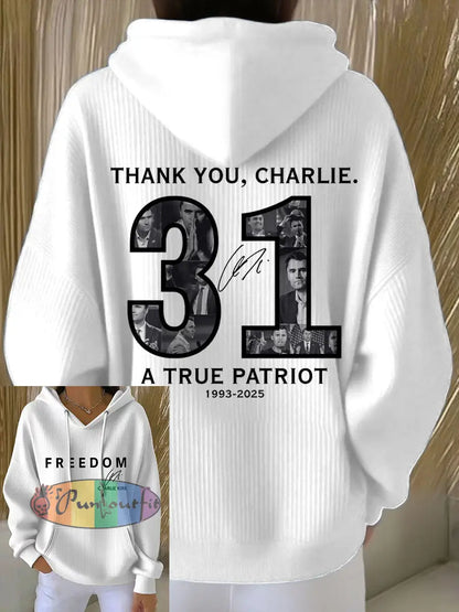 Women’s Thank You Charlie 31 True Patriot Printed Hoodie White / S