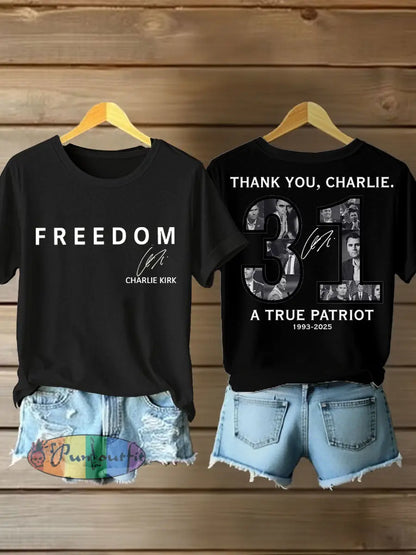 Women’s Thank You Charlie 31 True Patriot Printed T-shirt Black / S