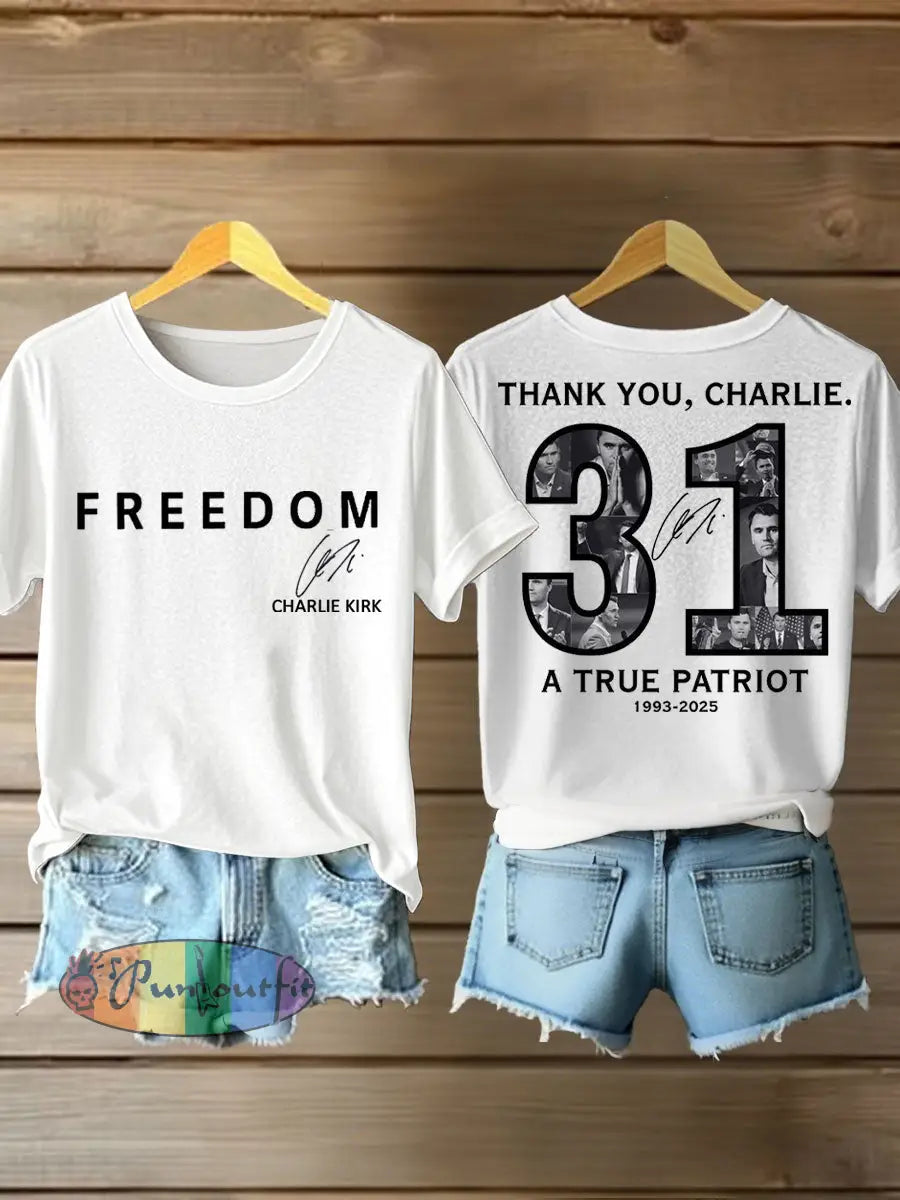Women’s Thank You Charlie 31 True Patriot Printed T-shirt White / S