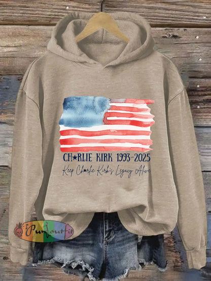 Women’s This Is Our Turning Point Printed Casual Hoodie Khaki / S