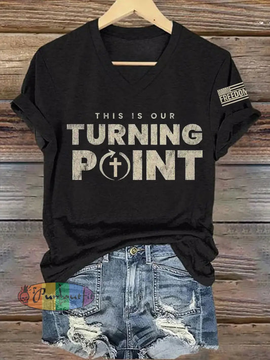 Women’s This Is Our Turning Point R.I.P Charlie Kirk Tee Black / S