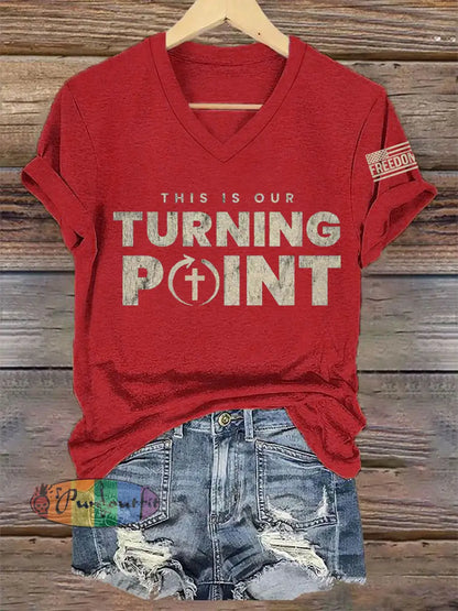 Women’s This Is Our Turning Point R.I.P Charlie Kirk Tee Red / S