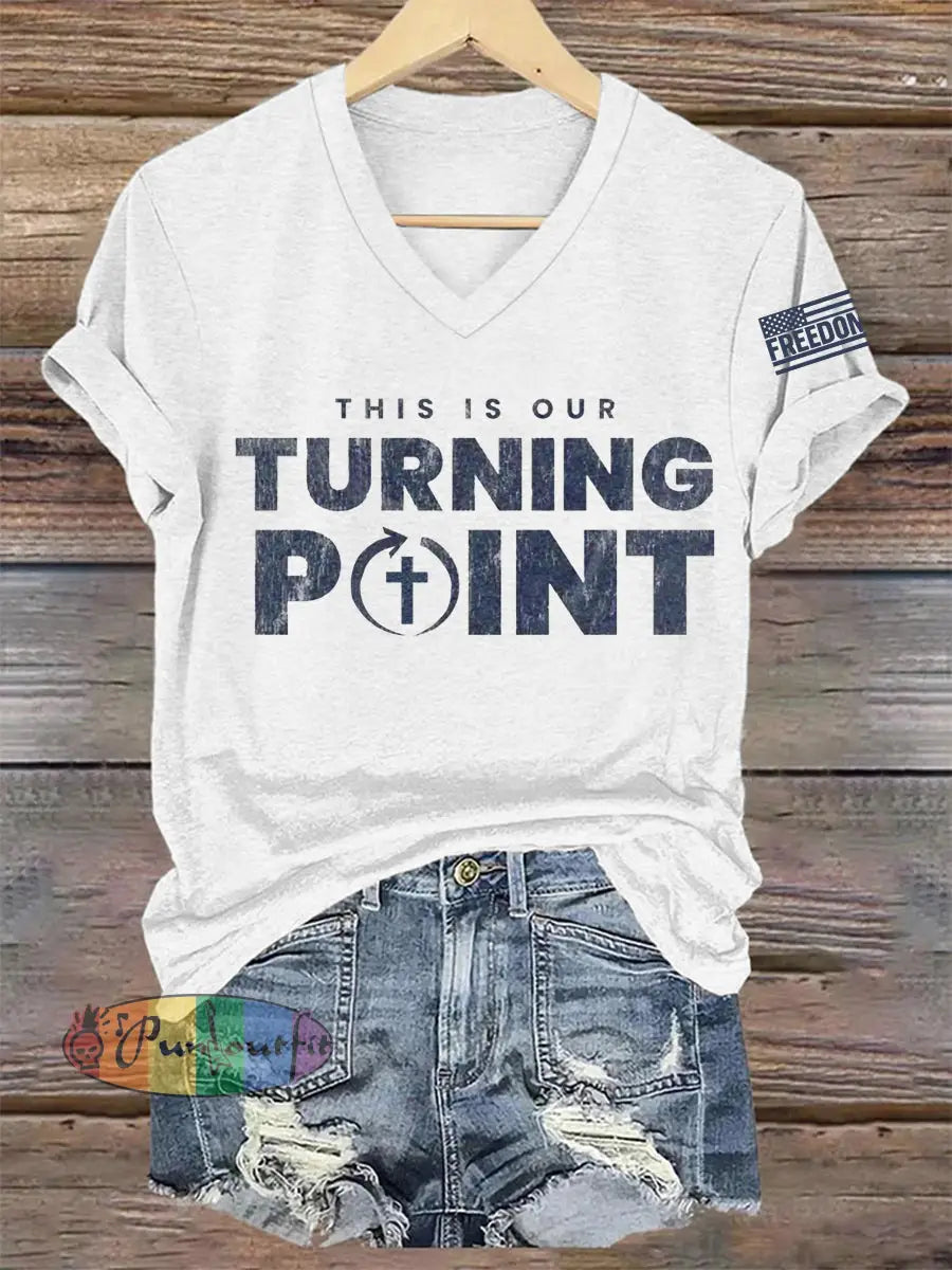 Women’s This Is Our Turning Point R.I.P Charlie Kirk Tee White / S