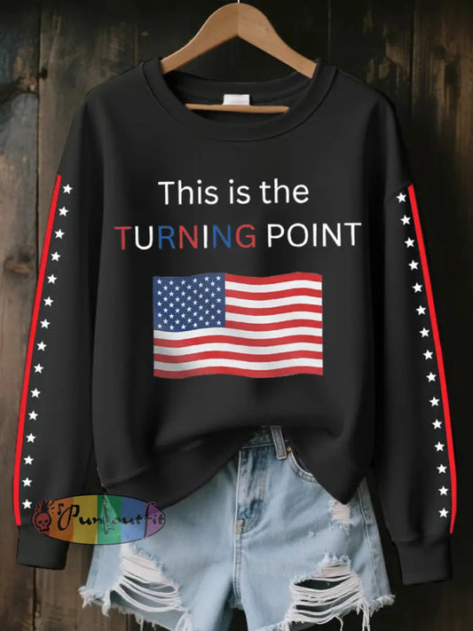 Women’s This Is The Turning Point Printed Sweatshirt Black / S