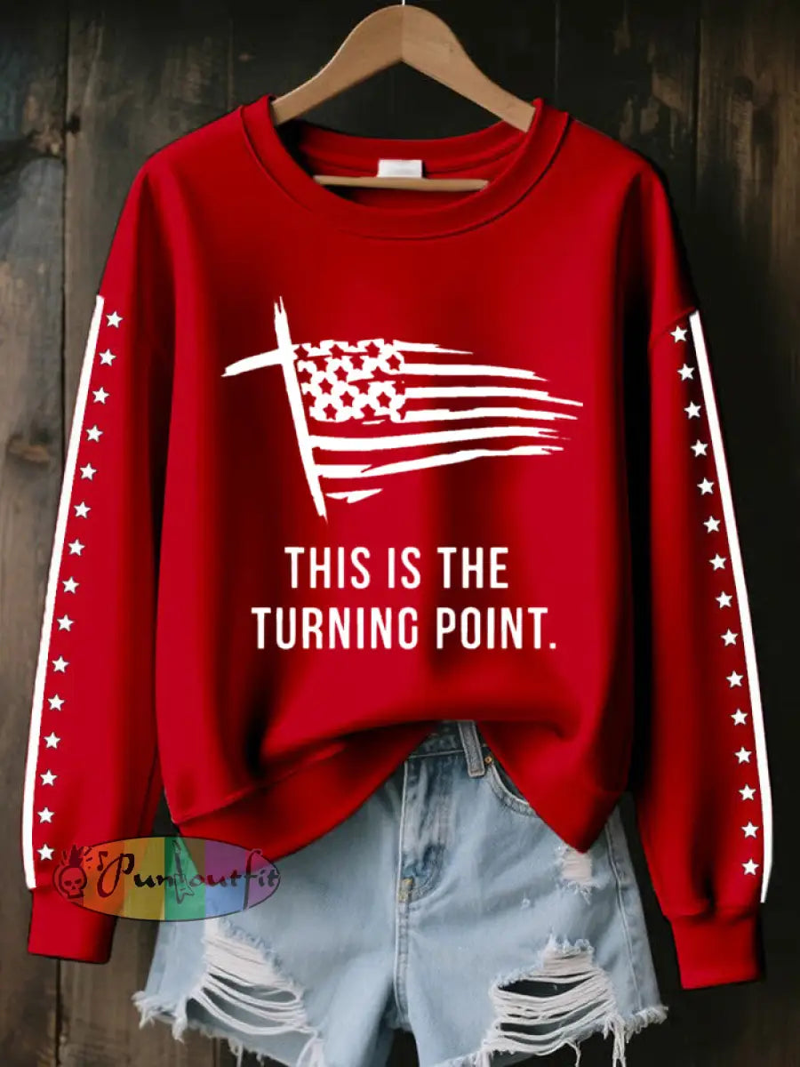 Women’s This Is The Turning Point Printed Sweatshirt Red / S