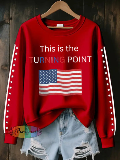 Women’s This Is The Turning Point Printed Sweatshirt Red / S