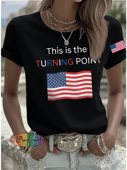 Women’s This Is The Turning Point Printed T-shirt Black / S