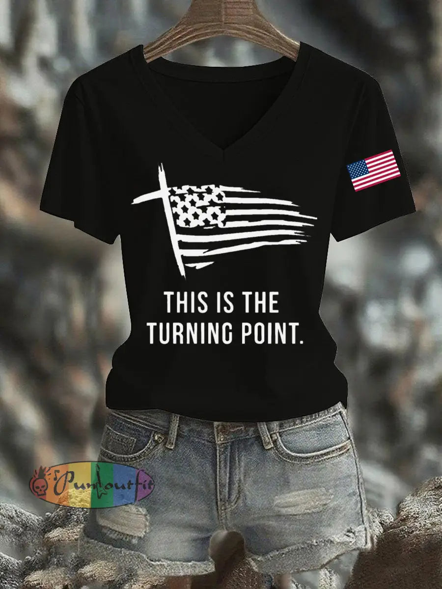 Women’s This Is The Turning Point Printed T-shirt Black / S