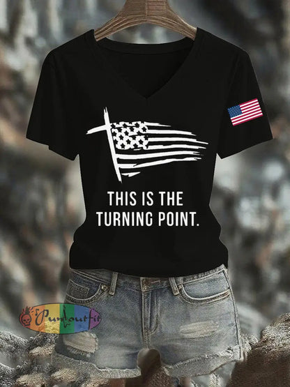 Women’s This Is The Turning Point Printed T-shirt Black / S
