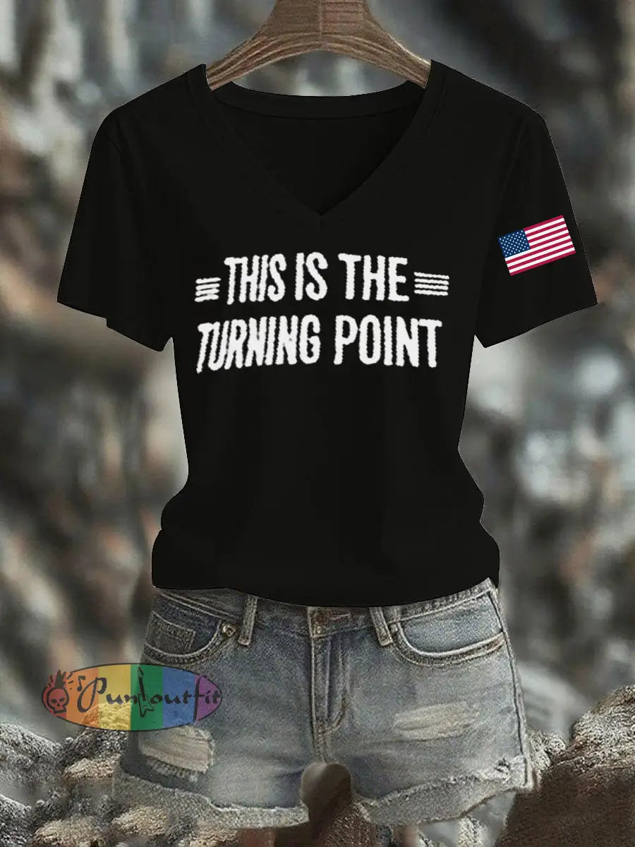 Women’s This Is The Turning Point Printed T-shirt Black / S