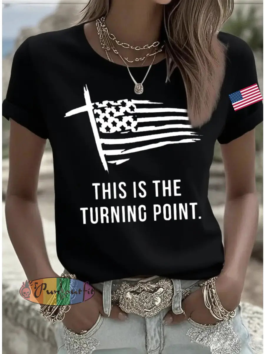 Women’s This Is The Turning Point Printed T-shirt Black / S