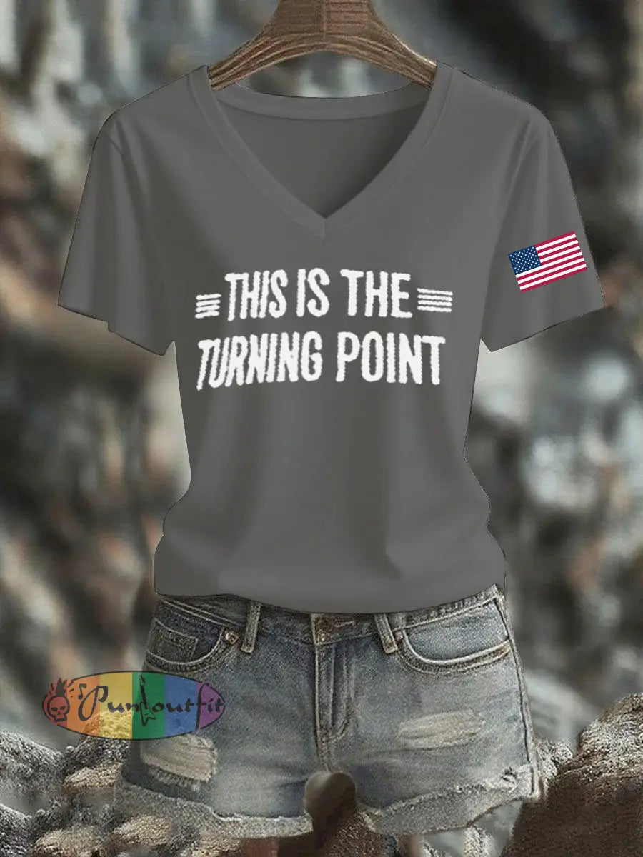 Women’s This Is The Turning Point Printed T-shirt Light Gray / S
