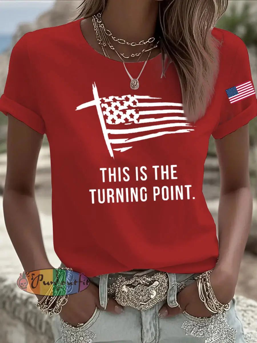 Women’s This Is The Turning Point Printed T-shirt Red / S