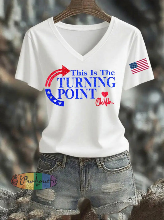 Women’s This Is The Turning Point Printed T-shirt White / S