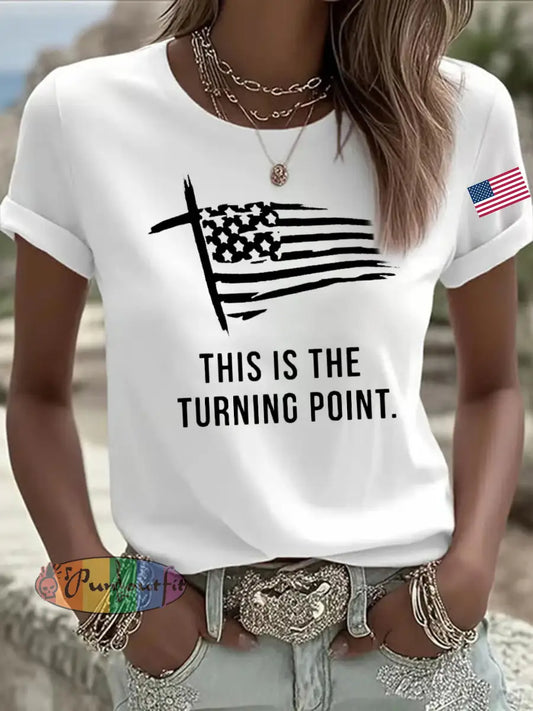 Women’s This Is The Turning Point Printed T-shirt White / S