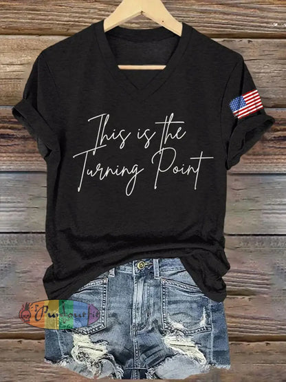 Women’s This Is The Turning Point Short Sleeve T-Shirt Black / S