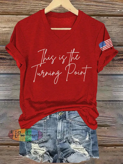 Women’s This Is The Turning Point Short Sleeve T-Shirt Red / S