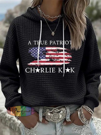 Women’s Turning Point Flag Printed Hoodie Black / S
