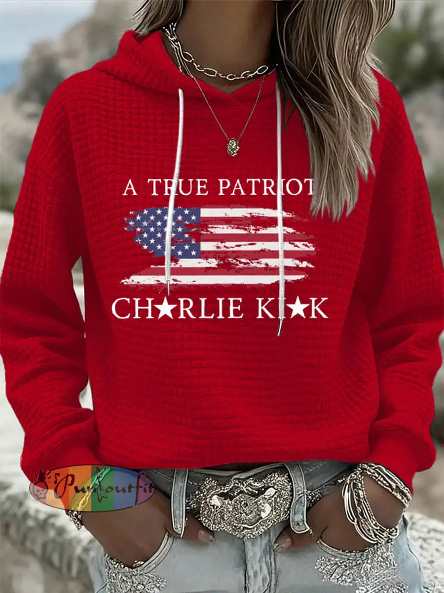Women’s Turning Point Flag Printed Hoodie Red / S