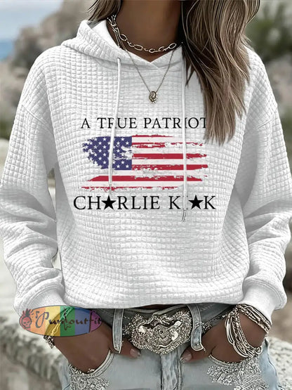 Women’s Turning Point Flag Printed Hoodie White / S
