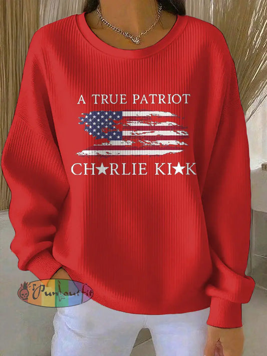 Women’s Turning Point Flag Printed Sweatshirt Red / S