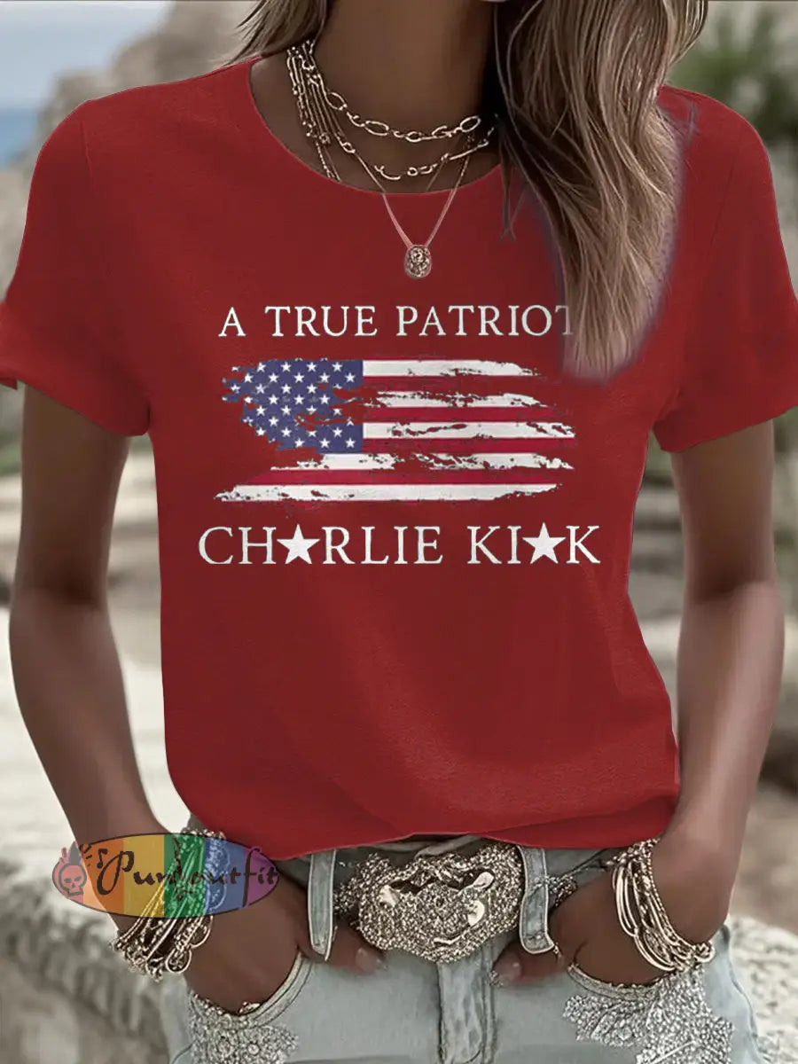 Women’s Turning Point Flag Printed T-shirt Red / S