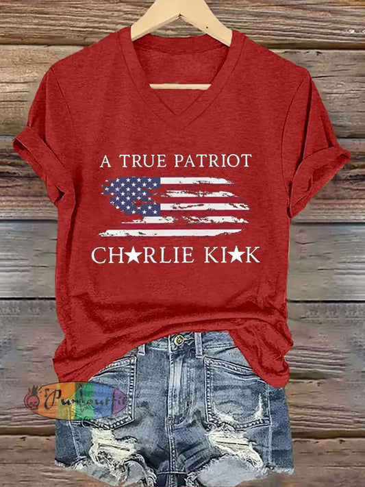 Women’s Turning Point Flag Printed T-Shirt Red / S
