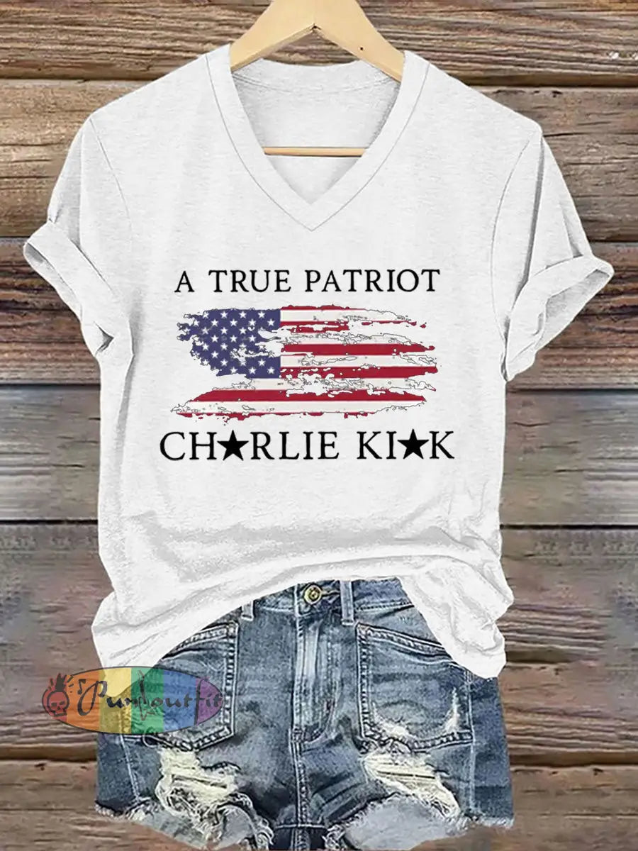 Women’s Turning Point Flag Printed T-Shirt White / S