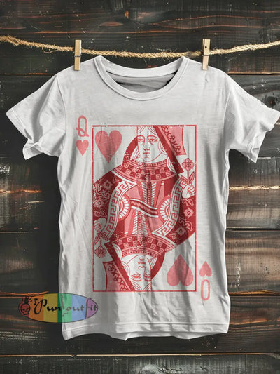 Women`s Valentine’s Heart Print Casual Short Sleeves T-Shirt Colorful / S