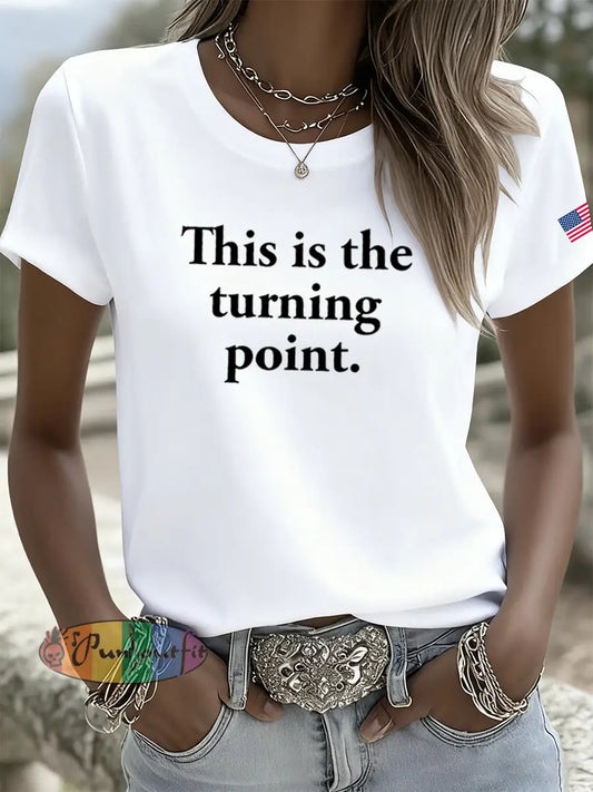 Women’s Vintage Art Print Short Sleeve Casual T-Shirt A / S