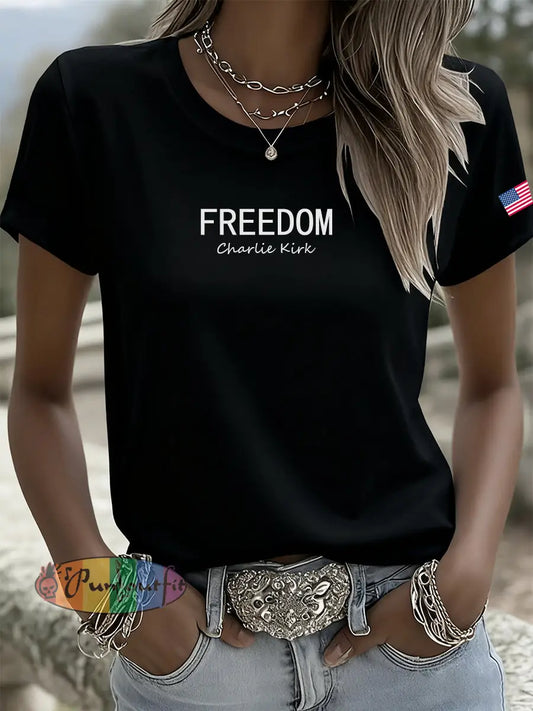 Women’s Vintage Art Print Short Sleeve Casual T-Shirt A / S