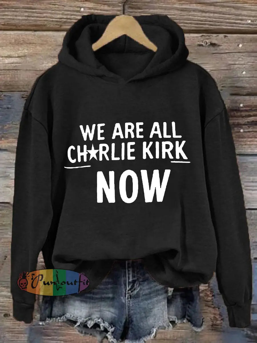Women’s Voice of Freedom Printed Casual Hoodie Black / S