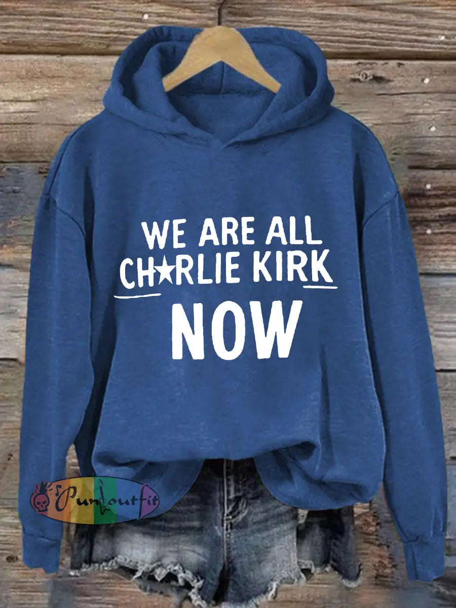 Women’s Voice of Freedom Printed Casual Hoodie Blue / S